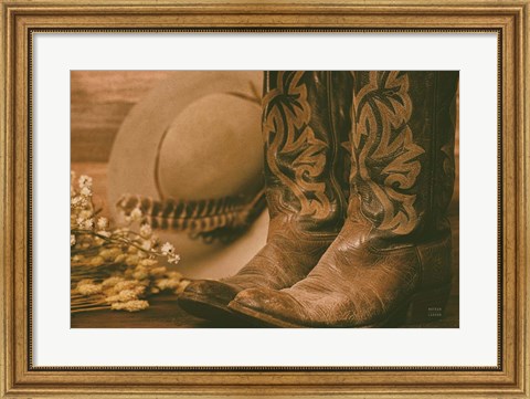 Framed Cowboy Boots V Print