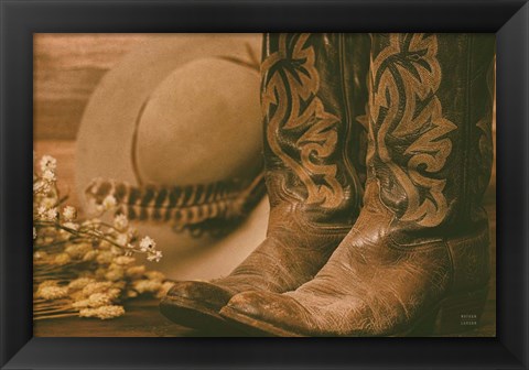 Framed Cowboy Boots V Print