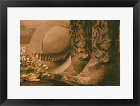 Framed Cowboy Boots V Print