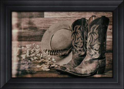 Framed Cowboy Boots III Print
