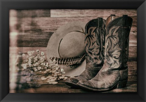 Framed Cowboy Boots III Print