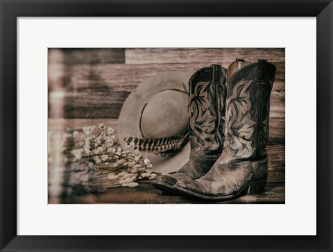 Framed Cowboy Boots III Print