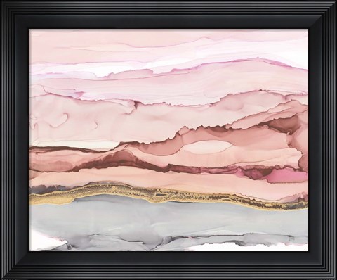 Framed Vineyard I Blush Print