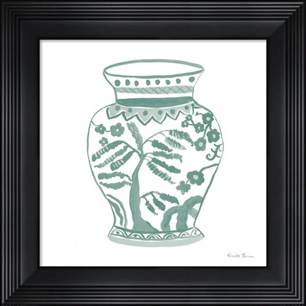 Framed Chinoiserie IV Pastel Print
