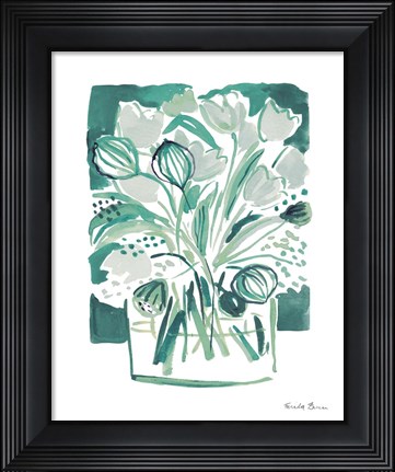 Framed Light Green Tulips II Print