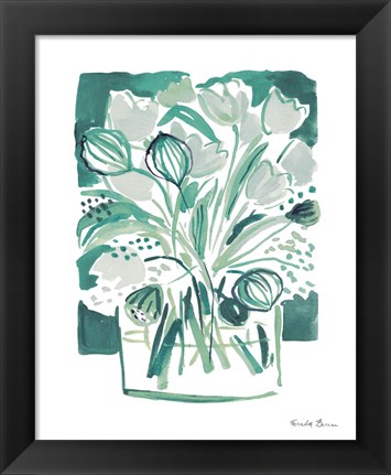 Framed Light Green Tulips II Print