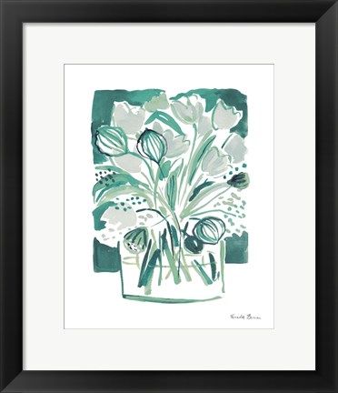 Framed Light Green Tulips II Print