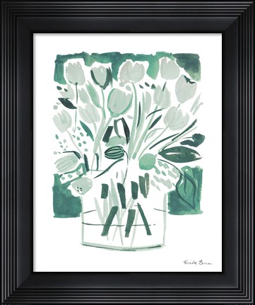 Framed Light Green Tulips I Print