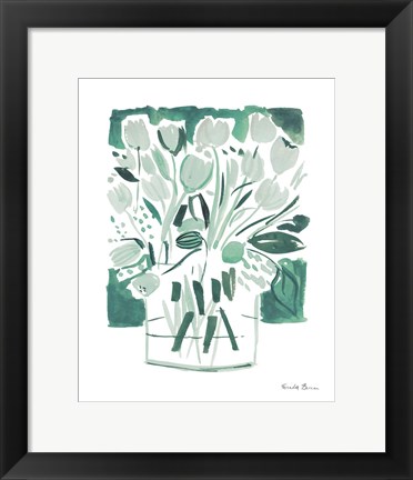 Framed Light Green Tulips I Print