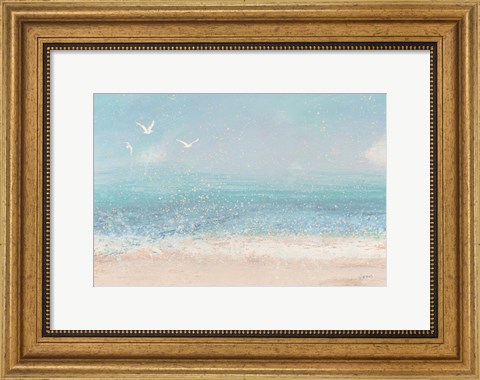 Framed Splatter Beach I Neutral Print