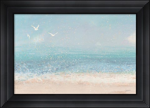 Framed Splatter Beach I Neutral Print