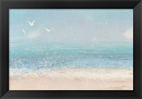 Framed Splatter Beach I Neutral Print