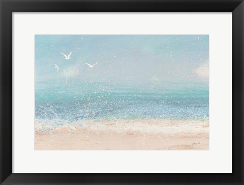 Framed Splatter Beach I Neutral Print