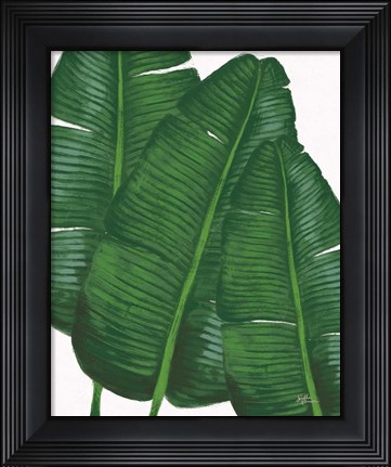Framed Emerald Banana Leaves II Print