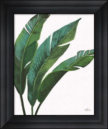 Framed Emerald Banana Leaves I Print