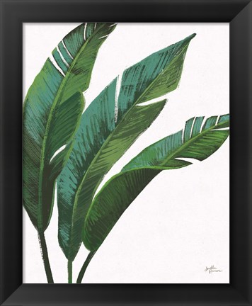 Framed Emerald Banana Leaves I Print