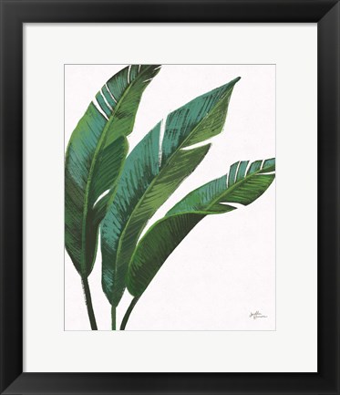 Framed Emerald Banana Leaves I Print