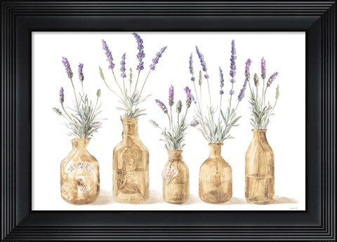 Framed Lavender in Amber Glass Print