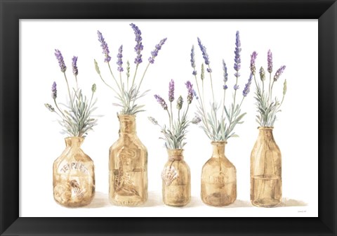 Framed Lavender in Amber Glass Print