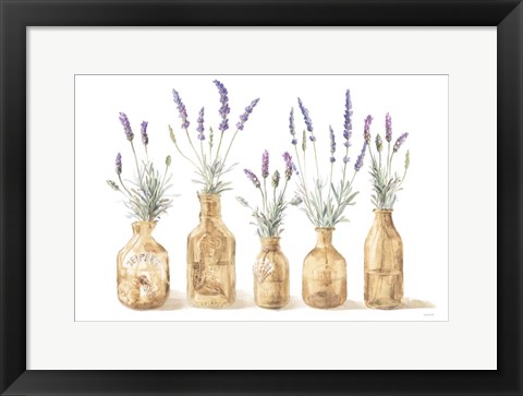 Framed Lavender in Amber Glass Print