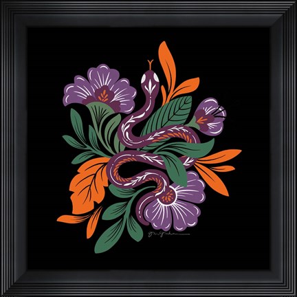 Framed Lush Life III Black and Orange Print
