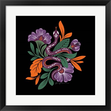 Framed Lush Life III Black and Orange Print