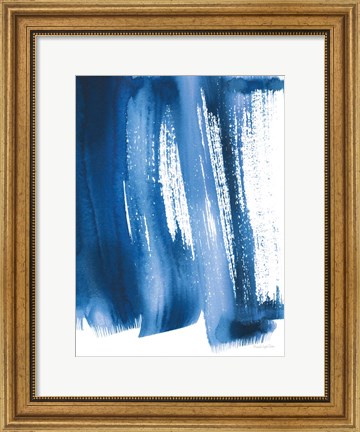 Framed Bold Blue I Crop Print