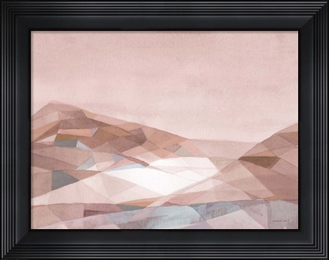 Framed Warm Geometric Mountain v2 Print