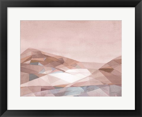 Framed Warm Geometric Mountain v2 Print