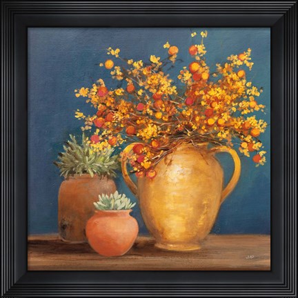 Framed Richness of Life I Deep Blue Print