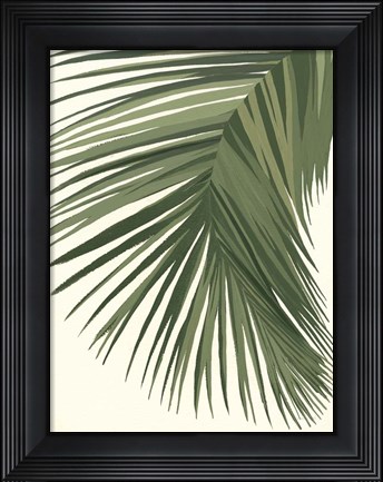 Framed Retro Big Leaf II Reversed Green Print