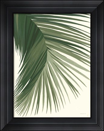 Framed Retro Big Leaf II Green Print