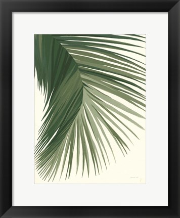 Framed Retro Big Leaf II Green Print