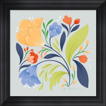 Framed Floral Study II Bright Print