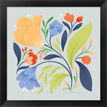 Framed Floral Study II Bright Print