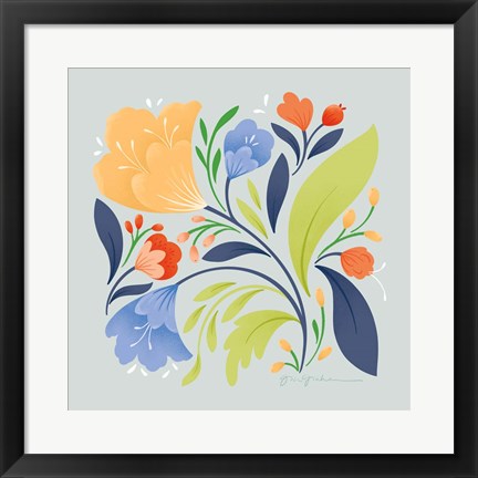 Framed Floral Study II Bright Print