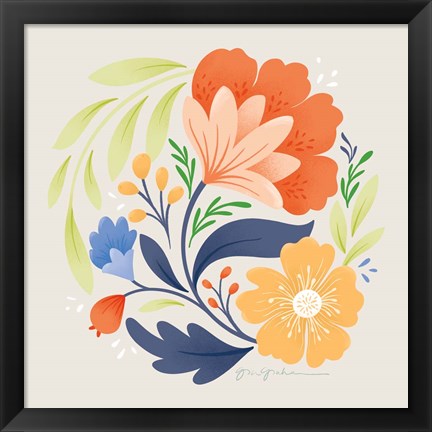 Framed Floral Study I Bright Print