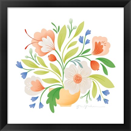 Framed Sweet Bouquet II Bright Print