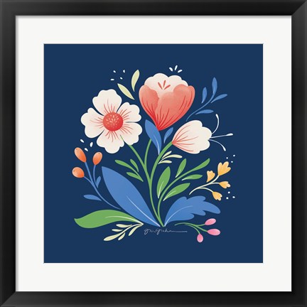 Framed Flower Field I Bright Sq Print