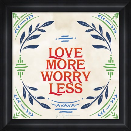 Framed Heart and Mind II Love More Bright Print