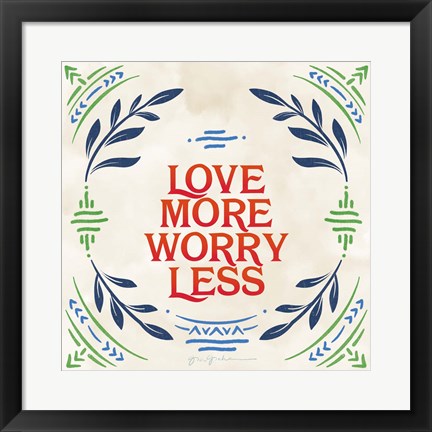 Framed Heart and Mind II Love More Bright Print