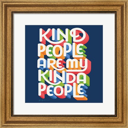 Framed Kind People I Bright Sq Print