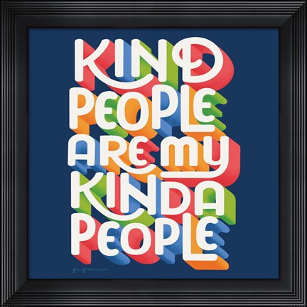 Framed Kind People I Bright Sq Print