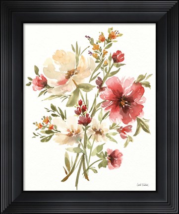 Framed Autumn Flowers I Print