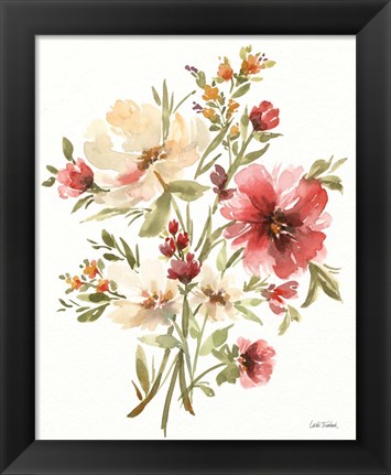 Framed Autumn Flowers I Print