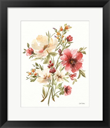 Framed Autumn Flowers I Print