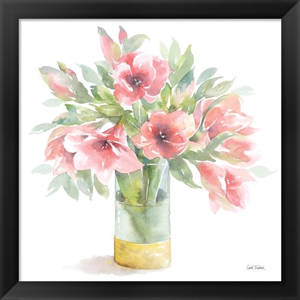 Framed Pink Amaryllis Print