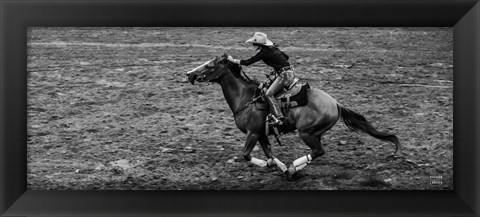 Framed Rodeo II BW Print