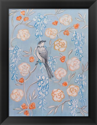 Framed Heirloom Chinoiserie Bird I Print