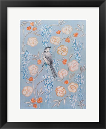 Framed Heirloom Chinoiserie Bird I Print